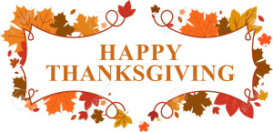 happy Thanksgiving day leaves banner